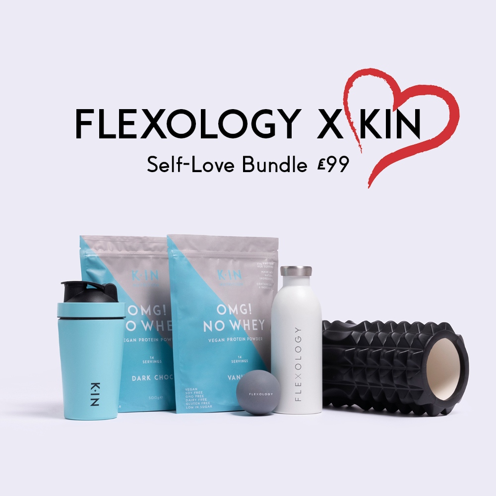 Introducing the 'Self-Love Bundle' 💙⁠
⁠
Treat yourself or your workout buddy this Valentine's Day with our vegan Self-Love Bundle! 
⁠
1 water bottle⁠
1 fascia ball⁠
1 foam roller⁠
2 KIN vegan protein pouches 
&amp; 1 KIN shaker!⠀⠀⠀⠀⠀⠀⠀⠀⠀ ⁠
⁠
RRP: £99 ⁠

#bundle