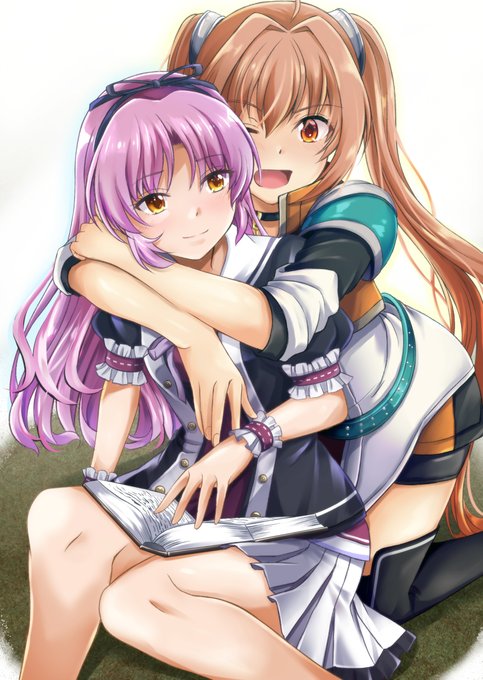 #女の子二人のイラストを貼る見た人もやる 