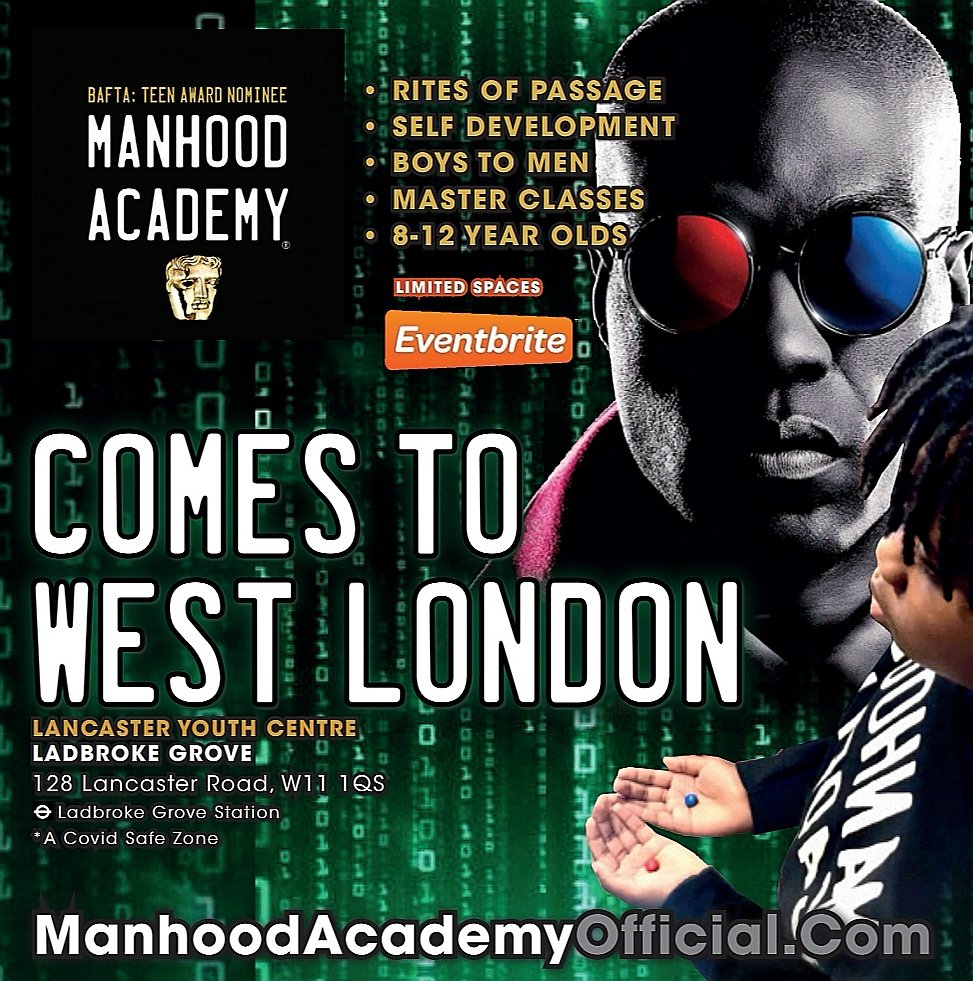 MANHOOD ACADEMY Comes to West London

Start Date:
Sat, Feb 19 •  10:00am

Location:
Lancaster Youth Centre
128a Lancaster Road, Ladbroke Grove, London, W11 1QS

LIMITED SPACES: BOOK VIA EVENTBRITE TICKETS:

eventbrite.co.uk/e/manhood-acad…
