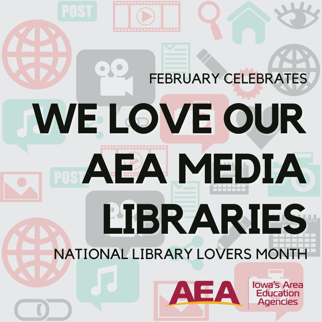 iowa_aea's tweet photo. It's National Library Lovers Month and we love our AEA Media Libraries! Thank you to the AEA Staff who work throughout the year to organize, categorize, find, and provide materials to all teachers &amp; students in Iowa. #iaedchat https://t.co/RVdTxCUUn0