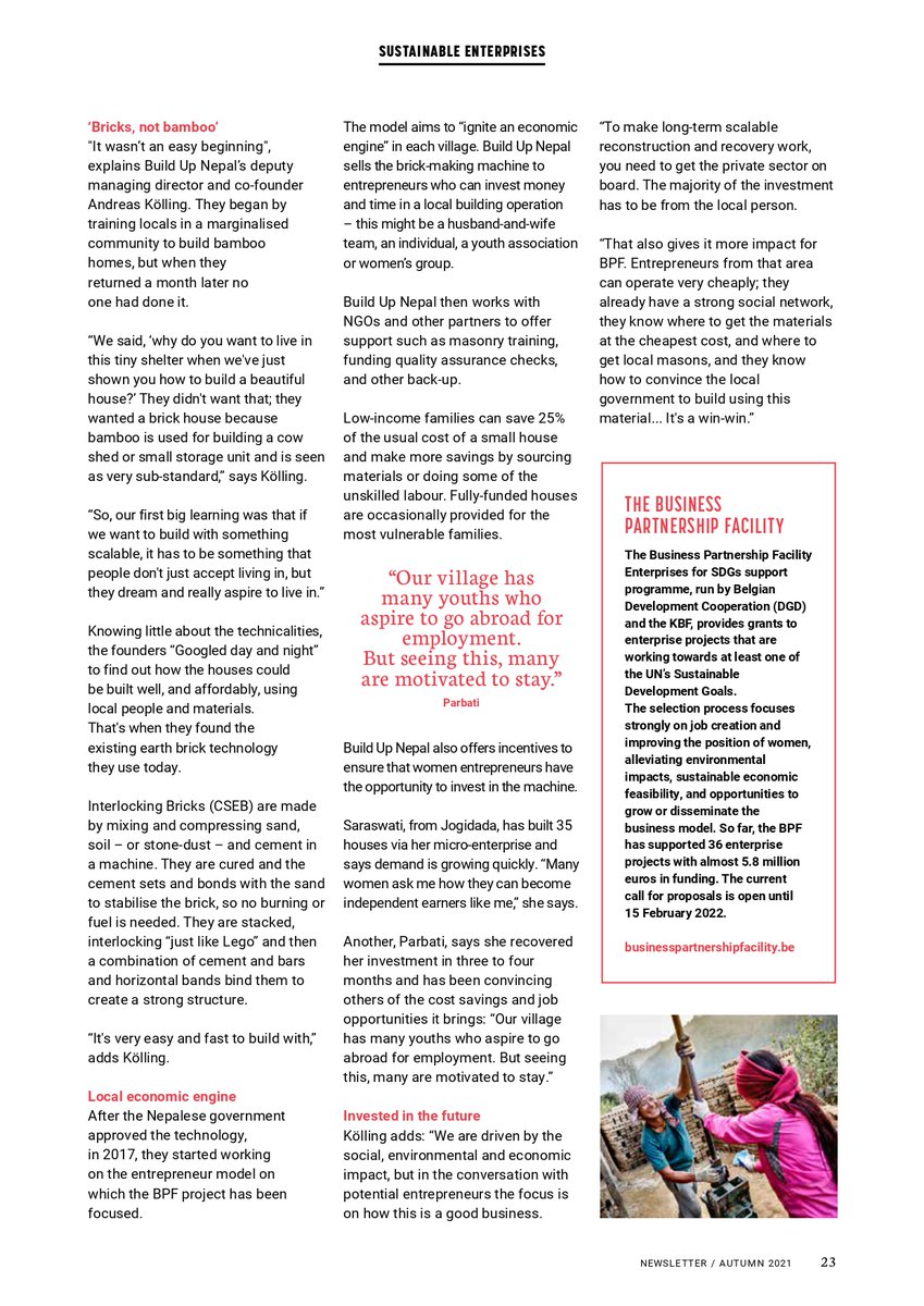 "It's a Win-Win: Building a way out of poverty in disaster prone Nepal"

Thank you <a href="/K_B_Foundation/">King Baudouin Foundation</a> for a fantastic partnership and article!

Click the photos to make it full screen and easier to read 👇🏽