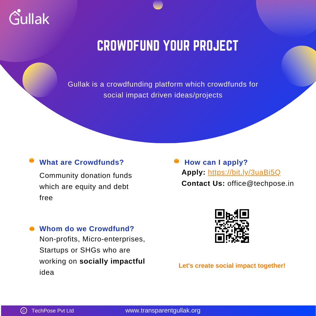 gullakaari's tweet photo. Gullak is a crowdfunding platform to generate livelihood and sustainability. 
We are looking for passionate Non-profits, SHGs, micro-enterprises or Startups who are working on social impact projects and need crowdfunding.

Share your interest on: https://t.co/auc9GMvPUm https://t.co/tcqCaHXL8X