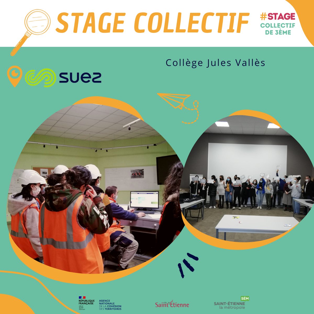 👉Vendredi dernier s'est terminé le #stage collectif à @suezFR. 

Les élèves ont travaillé sur une problématique bien actuelle : "Comment protéger le milieu naturel ? Comment aider à changer les comportements ?" ✅

Merci à nos animateur.trices ainsi qu'aux collaborateur.trices !