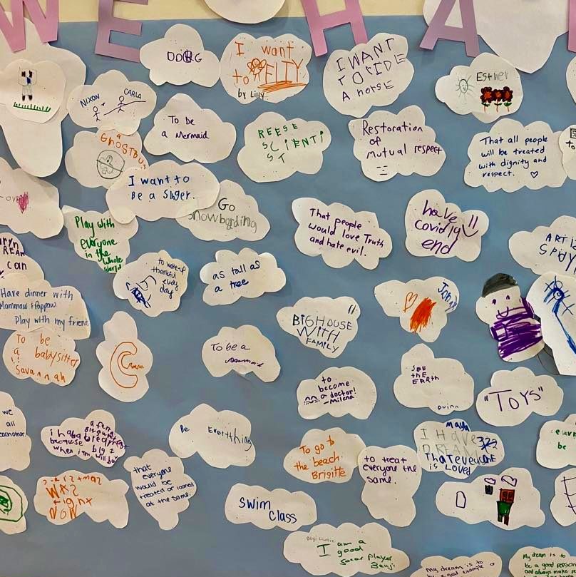 LoudounLibrary's tweet image. What a way to start #BlackHistoryMonth! Thank you to all of the amazing kids at #RustLibrary who participated in our "We Have a Dream Wall" to celebrate Martin Luther King Jr.! We loved seeing all of their hopes and dreams for themselves, their families, and their community. 💗