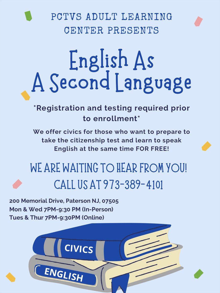 PCTI1's tweet image. The #PCTVS Learning Center Presents: English as a second language! 📚