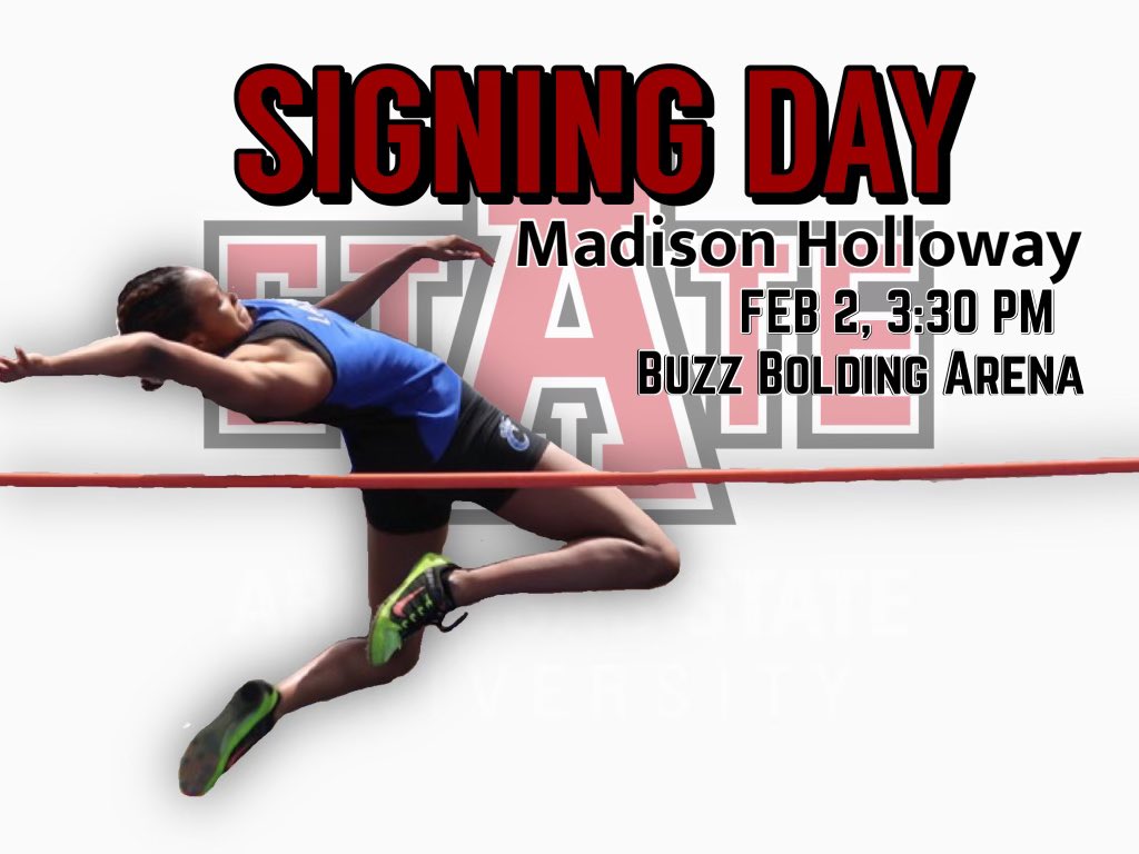 Congratulations to Madison Holloway! She will sign Wed, Feb 2 in the arena at 3:30 to run track at Arkansas State. We are proud of you💙#sixlegs