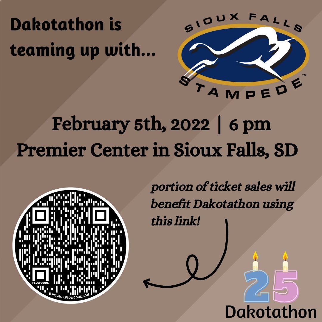 We’re excited to be partnering with <a href="/sfstampede/">Sioux Falls Stampede</a> for their home game this Saturday, February 5th! Support us by purchasing your ticket through our link! #KidsCantWait

TICKET LINK👉 offer.fevo.com/stampede-v-sio…