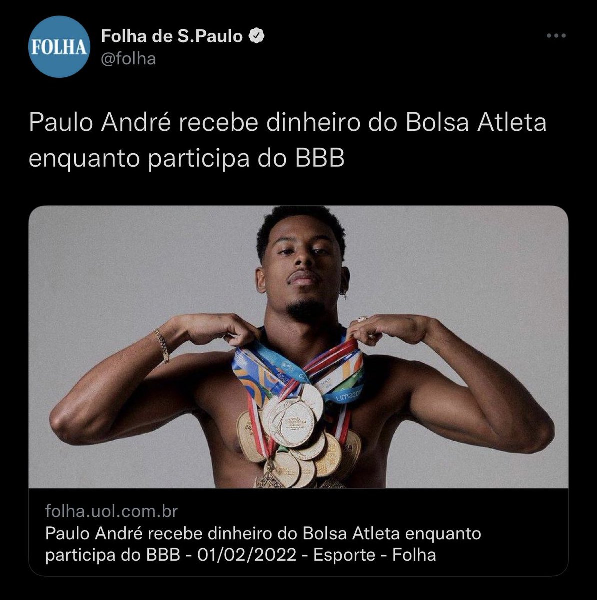 LeviKaique's tweet photo. Sim. Porque ele é um atleta, quando sair do programa provavelmente continuará sendo um atleta. 

Queria entender o objetivo dessa matéria da Folha… https://t.co/hk5MRS4B89