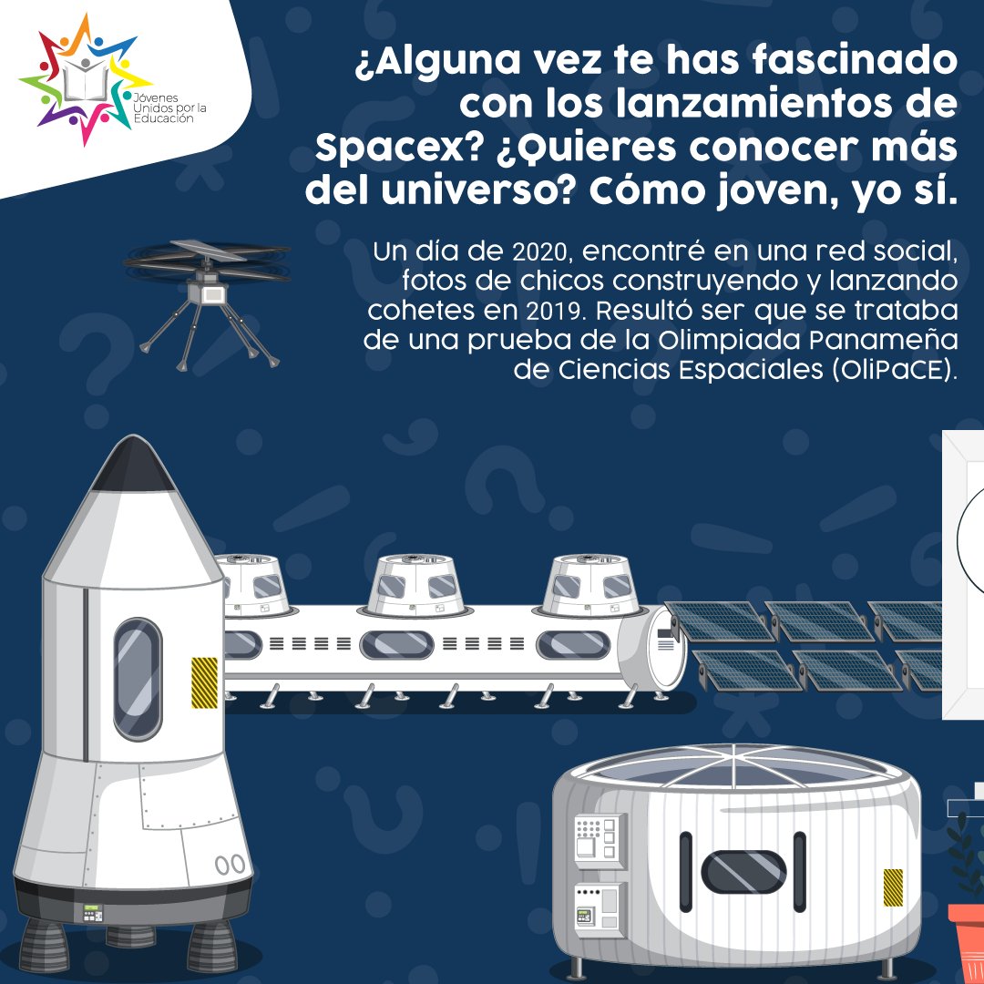 JovenesUxLaE's tweet photo. Sofía Pérez, egresada del #LLAC2020, nos habla acerca de su experiencia y de la importancia de que nuestro país participe de la economía espacial global 🚀 en su artículo  📰 Sueños más allá del cielo 🗞️ https://t.co/TnY6IPihAR

#HablemosDeEducación
#IncidePanamá https://t.co/TeD0pCbWUz