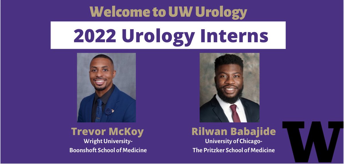 uwurology's tweet image. We are thrilled to announce our matched 2022 clinical interns! Welcome, @RilwanBabajide and @TrevMckoy!