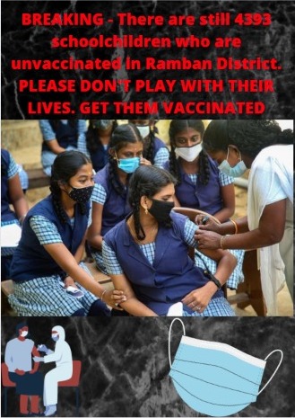 Sultan18068908's tweet image. #BREAKING There are still 4393 school children who are unvaccinated in #Ramban district. #pandemic2022  #randomSampling #covid2019 #coronavirüs @dcramban @diprjk @SDMBanihal
@DisttRamban @NorthernComd_IA @Whiteknight @PMO_INDIA #AmritMahotsav #ChinaExposed #FailedStatePakistan