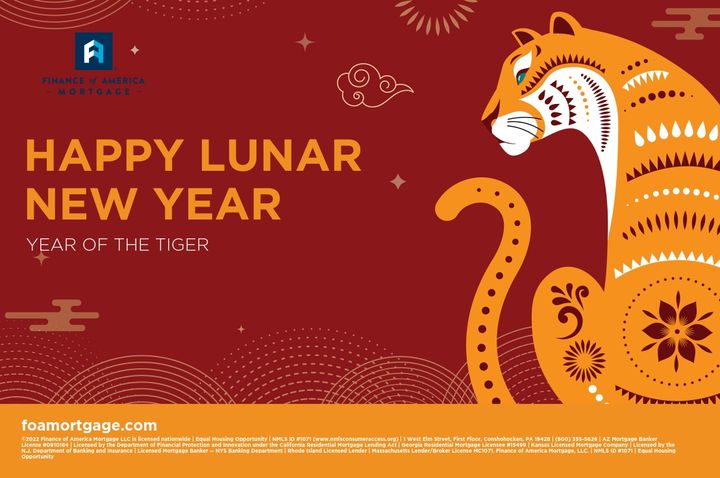 FOAMortgage_WA's tweet photo. Today marks the beginning of the new lunar year—the Year of the Tiger. It signifies the beginning of Spring, and a time to make positive moves to bring luck and positivity into your life.

We wish you and your family great luck and success in 2022! https://t.co/j0Yu4TQrCG