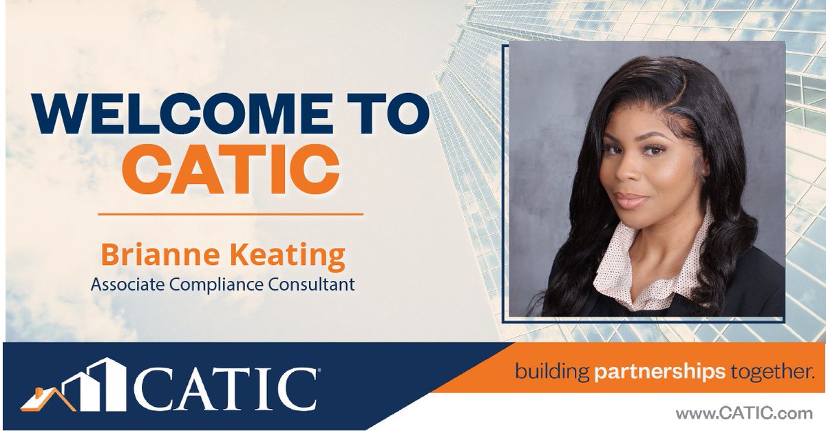 catictitle's tweet photo. We are pleased to announce that Brianne Keating has joined the CATIC team as an Associate Compliance Consultant. 

Welcome to CATIC, Brianne! https://t.co/abQlXYHcos