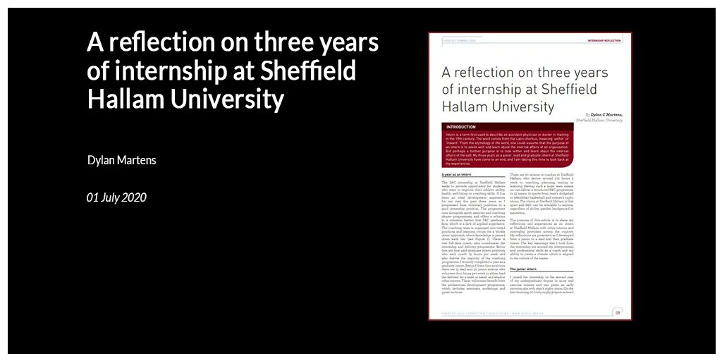 "The vision at Sheffield Hallam is that sport and S&amp;C can be available to anyone regardless of ability, gender, background or aspiration"

<a href="/dylanmartens159/">Dylan Martens</a> 

uksca.org.uk/uksca-iq/artic…