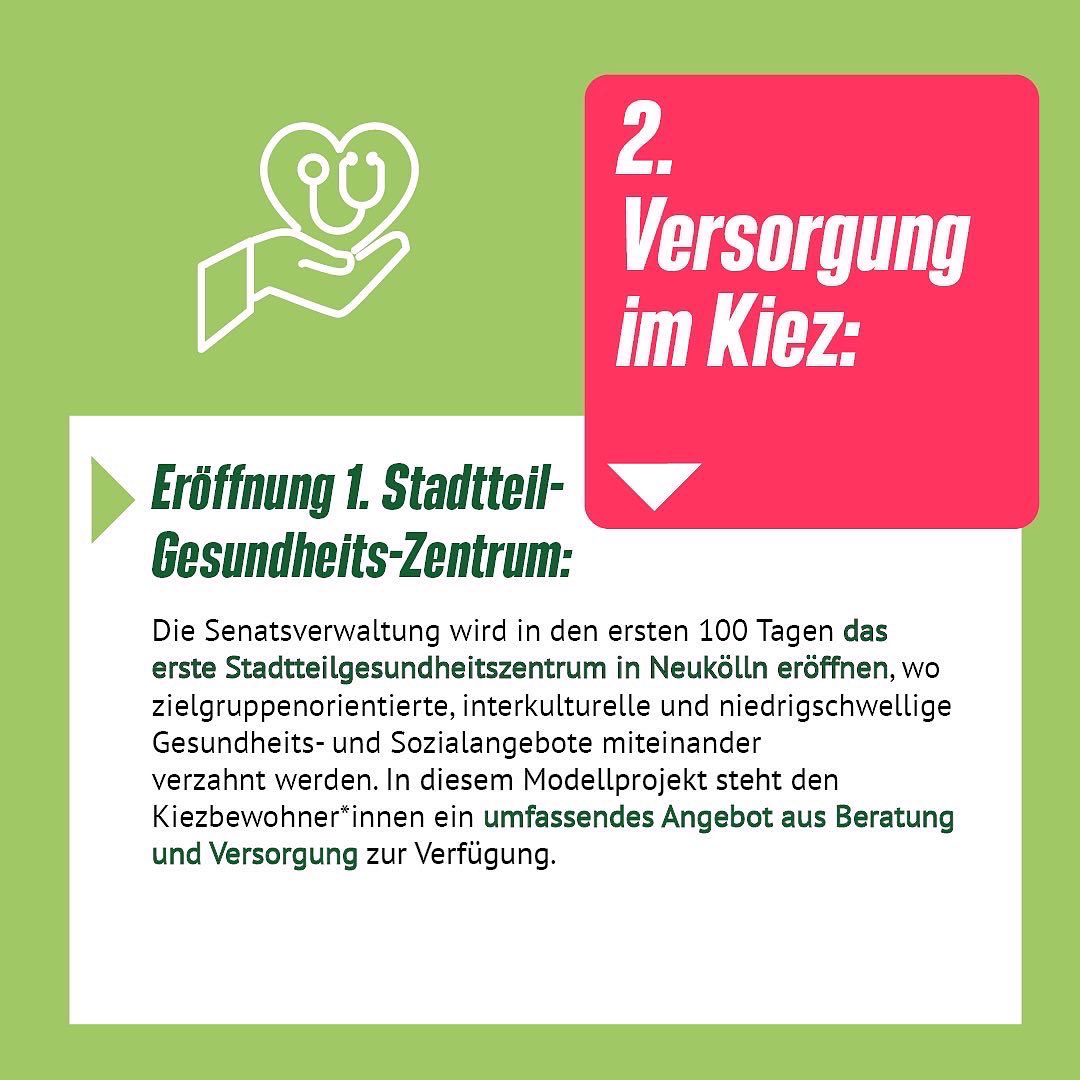 gruene_berlin's tweet image. Wie sehen eigentlich die 100-Tage-Projekte unserer grünen Senator*innen aus? Das erklären wir euch hier genauer. Im letzten Teil unserer dreiteiligen Reihe zum #100TageProgramm - heute mit den Projekten von @SenWGPG 
 und unserer Gesundheitssenatorin @UlrikeGote.