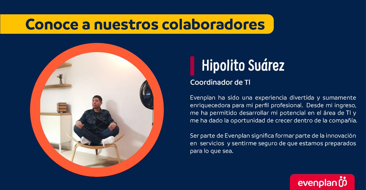 Evenplan's tweet photo. Conoce a Polo, nuestro gran Coordinador de TI y descubre su experiencia dentro de Evenplan 
 #Evenplan #TI #Colaboradores #Experiencia https://t.co/uc7SfzaFbI