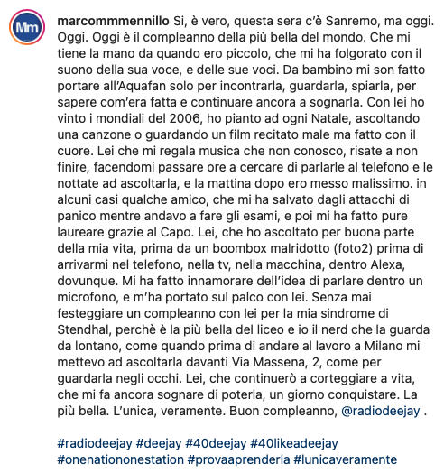 MarcoMm's tweet photo. Si, è vero, questa sera c’è Sanremo, ma oggi. Oggi. Oggi è il compleanno della più bella del mondo.
@radiodeejay #OneNationOneStation https://t.co/lc34BDQzMN