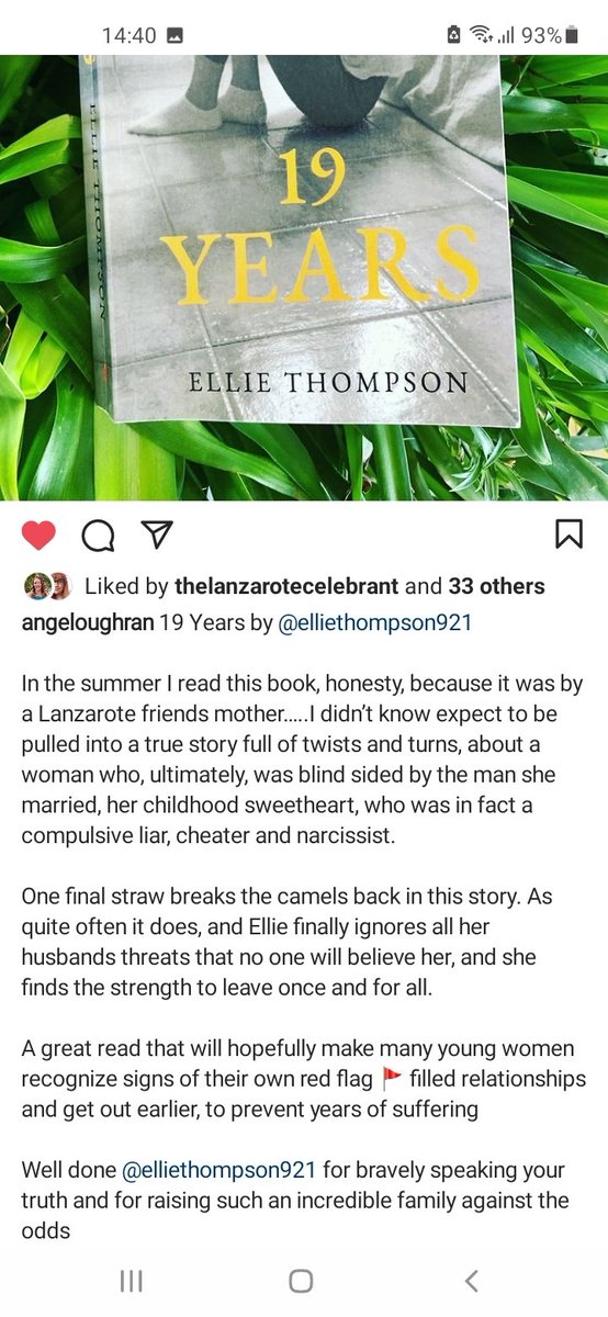EllieThompson61's tweet photo. @nicolejacobsST thank goodness for your position Nicole. I spent "19 Years" in an abusive, coercive marriage and it took me 25 years and leaving the country to find the strength to write my book. A completely true story. I really want to help others recognise red flags. https://t.co/zm8CD2ijoT
