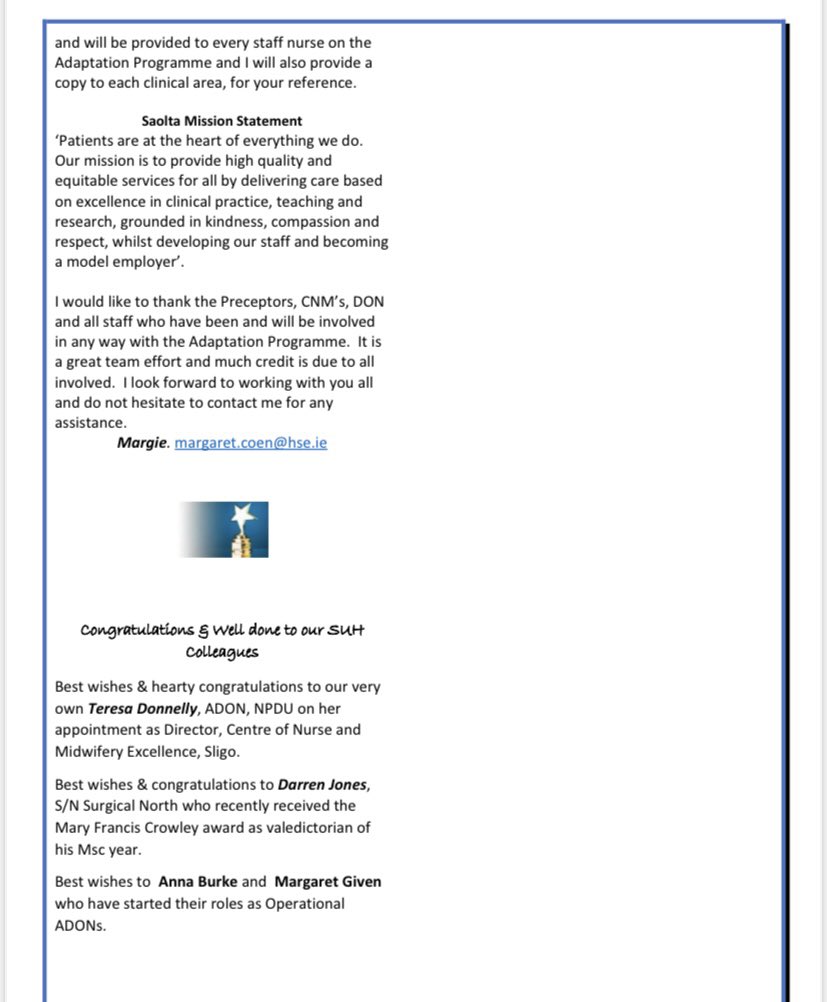 NPDU Sligo University Hospital (@npdusligo) on Twitter photo As she prepares to head on to pastures new some insightful words from our ADON, <a href="/Teresadt22401ie/">Teresa Donnelly</a> A very worthy read! Also, a look at the roll out of Saolta’s new adaptation programme. As she prepares to head on to pastures new some insightful words from our ADON, <a href="/Teresadt22401ie/">Teresa Donnelly</a> A very worthy read! Also, a look at the roll out of Saolta’s new adaptation programme.