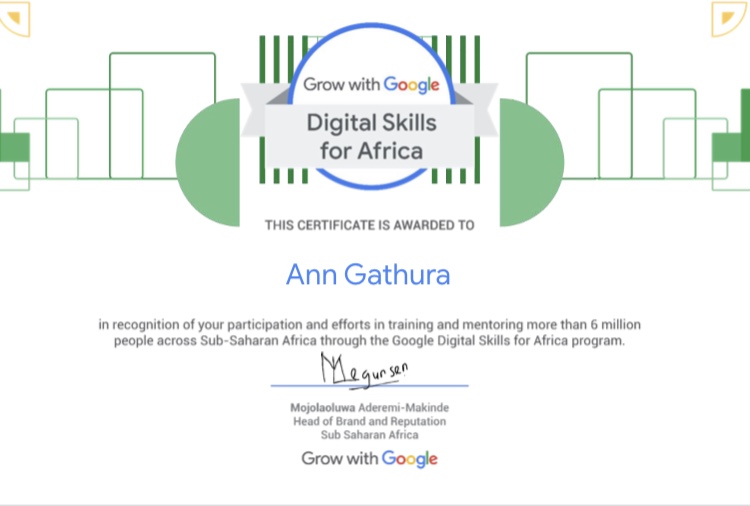 Indeed God’s doing, this is a great honour to impact and change lives🙏🏾 My greatest joy is when my mentees and trainees have success stories and have experienced growth in their businesses and lives!🙏🏾 💯

Thank you @DigitalSkillsAF 
#growwithgoogle