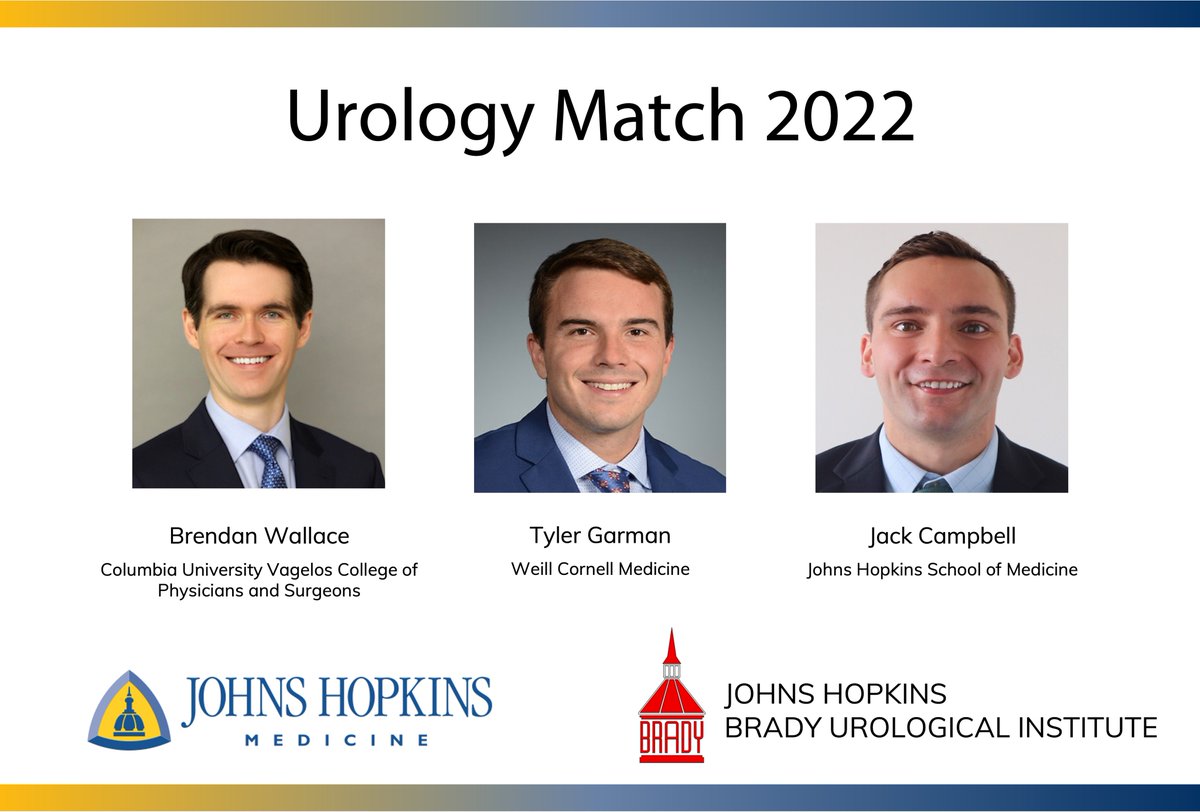 We are thrilled to have Brendan Wallace, Tyler Garman, and Jack Campbell join the Brady Family! @brady_urology #Uromatch #AUAMatch