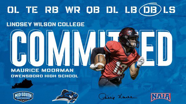 MauriceMoorman4's tweet photo. Thank you @CoachAmbroseLWC @CoachKleckler @LWC_Football  for believing in me and letting me become a Blue Raider🔵⚔️⚪️ my next chapter will begin at Lindsey Wilson College🔵⚪️ https://t.co/TA1jjGjVYh