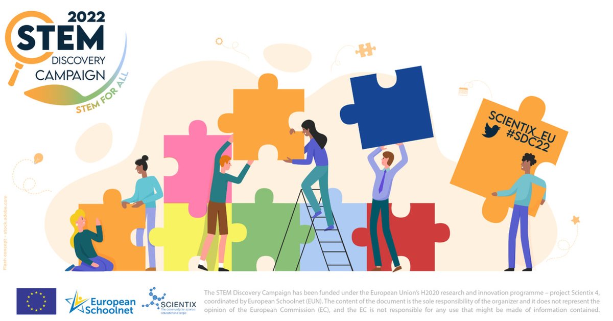 eu_schoolnet's tweet photo. Join us in the 2022 STEM Discovery Campaign: STEM for All! #SDC22
🧬 organise any #STEM activity
👩‍🏫 enter one of our competitions for #teachers &amp; #educators
🏆 win amazing prizes!

Discover different opportunities &amp; participate 👉  https://t.co/nm3yBO6QhC https://t.co/Sl9Sijrfk0
