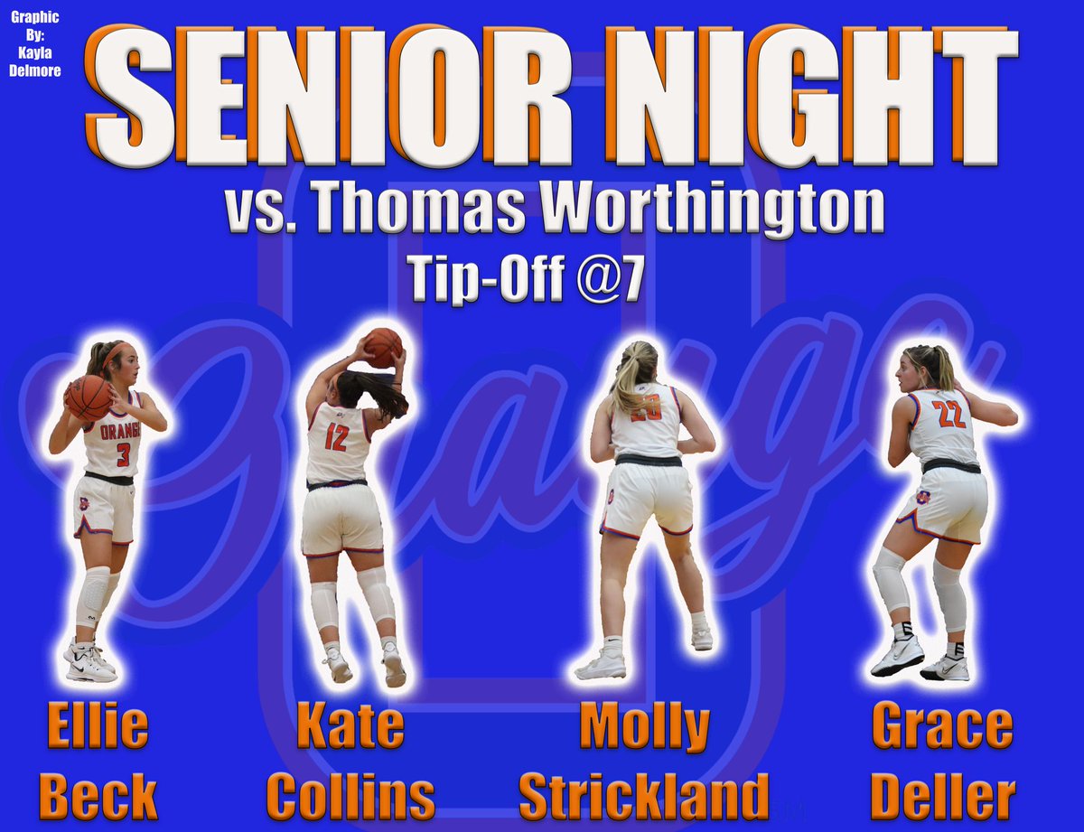 IT’S SENIOR NIGHT PIONEERS!!
Girls Basketball will host Thomas Worthington tonight at 7pm. The seniors will be celebrated right after the JV game so make sure to come early and celebrate them!
#neersnation🍊