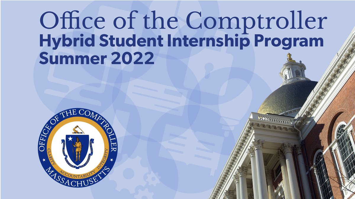MA_Comptroller's tweet photo. Graduate or undergraduate students looking to get exposure to public sector career paths: consider our #CTRInterns Hybrid Summer Internship Program. https://t.co/4d0U29SOEO https://t.co/S84JUDbn5A