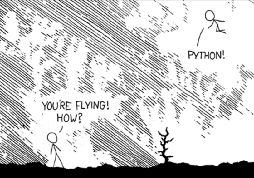 nedbat's tweet photo. Try this at your Python prompt:
>>> import antigravity

It demonstrates important points:
1) Importing a file executes real code, which can *do* things
2) The Python stdlib has powerful things like webbrowser to open pages
3) Python has a sense of humor :) https://t.co/fUePMGc5lZ
