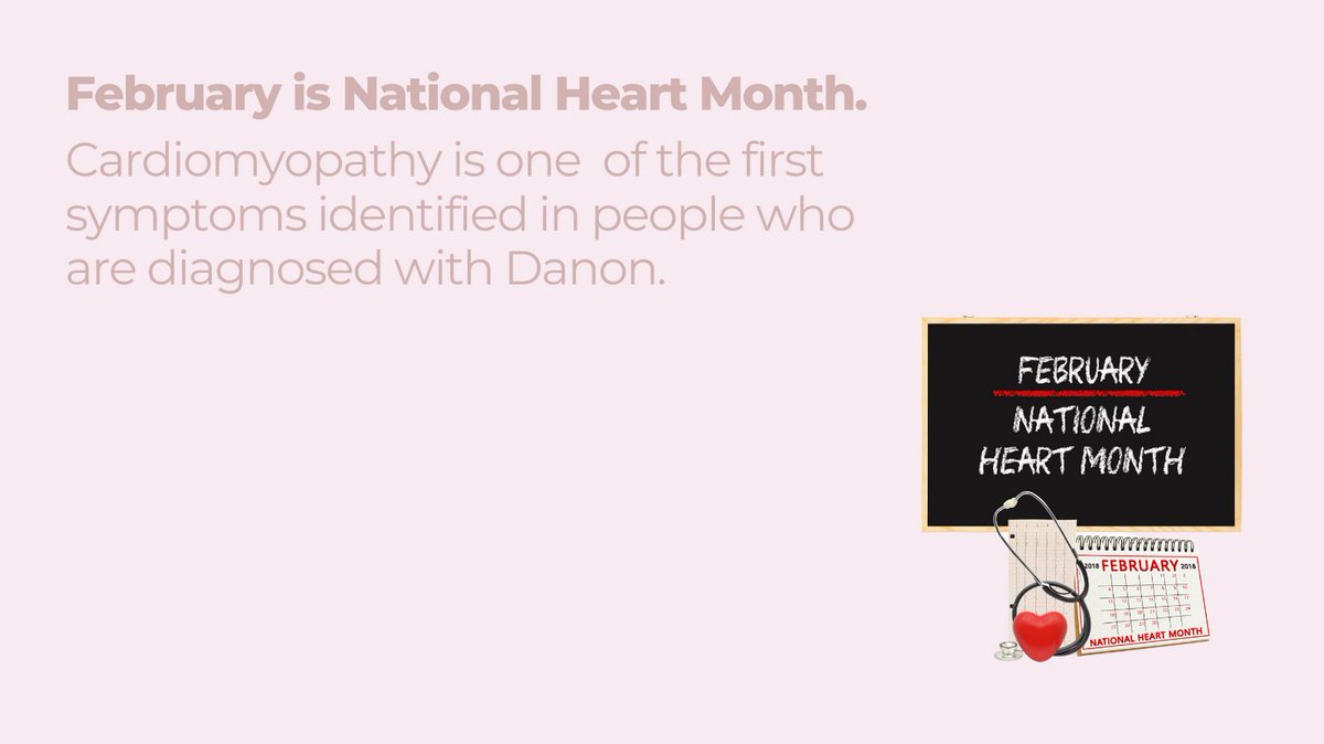 DanonFoundation's tweet photo. Today is the start of #NationalHeartMonth. 

Danon Disease is often first identified as #cardiomyopathy, although other issues like muscle weakness, eye disease and other symptoms lead to a Danon diagnosis through genetic testing. https://t.co/ehoTJzOpHC