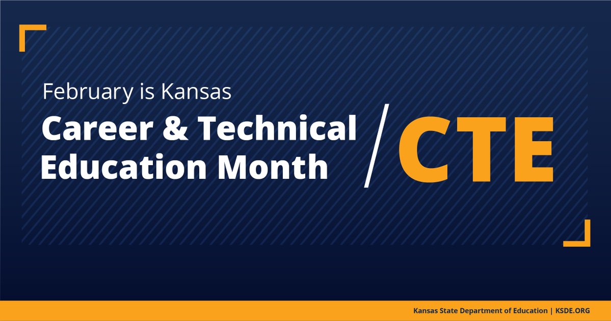 ksdehq's tweet image. February is Career and Technical Education Month.

Kansas Gov. Laura Kelly has signed a proclamation designating February as Career and Technical Education Month in Kansas.

See the proclamation &amp;amp; find out more about CTE month: ksde.org/Home/Quick-Lin…