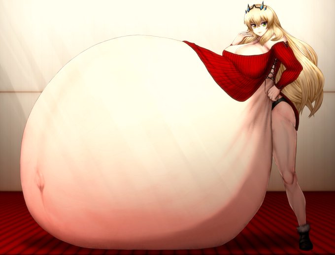 体の半分以上のボテ腹を描く=全身映る距離までカメラを下げるので割と立ち絵みたいな絵は多いです。There are many pictures that look more like standing pictures because drawing a belly that is more than half of the body = lowering the camera to a distance that shows the whole body. 