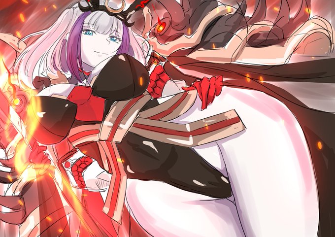 俱利伽羅焔槍持たせるならこんな感じかね

巨大感は、、、右下に殿描けばワンチャン、、、、 