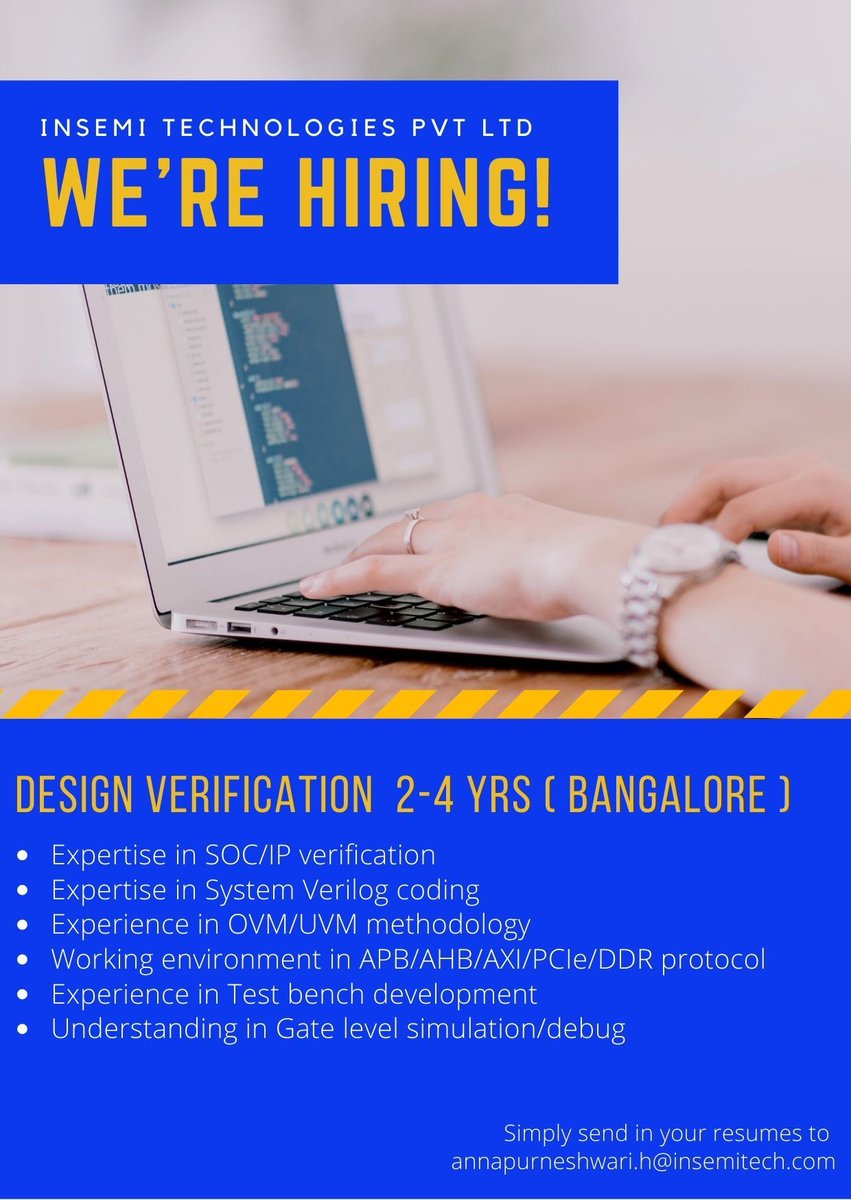 insemitech's tweet photo. Come Join our Team ---> https://t.co/y2pD69BUyP

#Insemi #insemi_technology #Insemitech #semiconductors #software #JobOpening #Hiring #Employment #jobseeking #vlsi #softwarejobs #technology https://t.co/kHFcfSmhDb