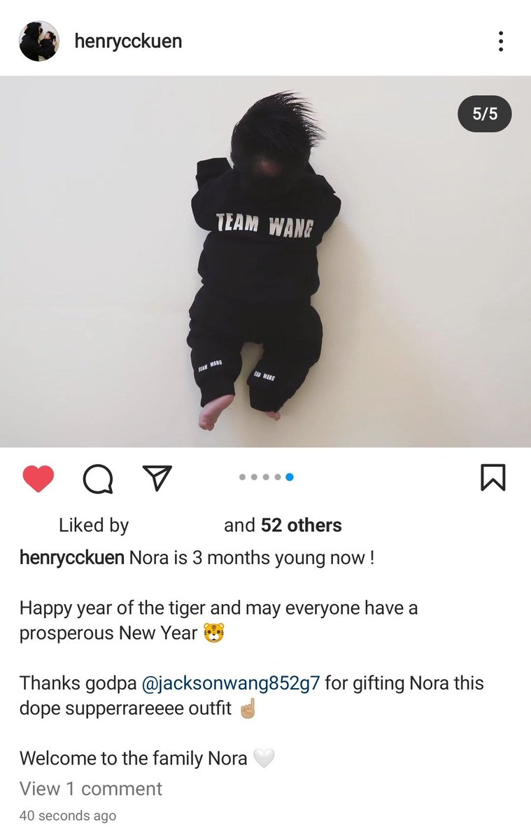 sneakyseunie's tweet photo. godpa Jackson gave his goddaughter TEAM WANG Design baby clothes 🥺 baby Nora really be TEAM WANG's little princess 🥺 so cuteee https://t.co/lImc6nh50P