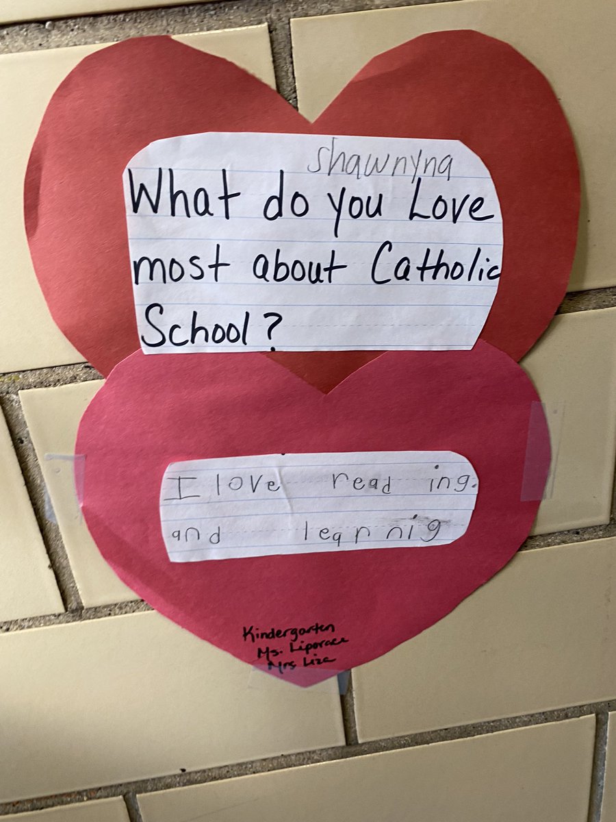 ICSBronx's tweet photo. What do our kindergartners love about  Catholic school? #csw2022 @NE_BronxADNY @ArchNY_Schools https://t.co/4crEhhegvY