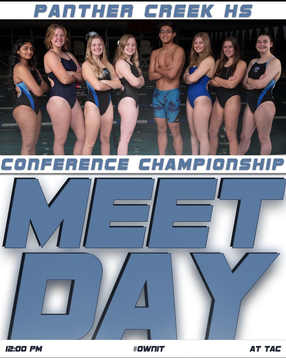 PCHScatamounts's tweet photo. Panther Creek heads to the SWAC Conference Championship today. 
⌚️12:00 PM
📍Triangle Aquatic Center 
#ownit #catamountway https://t.co/PBIK9E101u