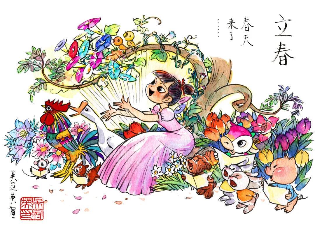 Tsinghua_Uni's tweet image. As we welcome a new year in the Chinese calendar, the first solar term of the year is here. The #StartofSpring signals the arrival of the comforting spring season. Enjoy this drawing “Start of Spring” by Professor Wu Guanying from @Tsinghua_AAD.