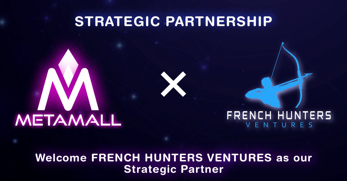 🚨 Metamall is happy to announce their Strategic #partnership with French Hunters Ventures🤝

🇫🇷 French Hunters Ventures is made of partners passionate about blockchains and their possible real-world applications🚀

<a href="/MetamallVR/">Metamall</a> <a href="/FrenchHuntersVC/">French Hunters Ventures</a> #vr #metamall #thecryptolifestyle