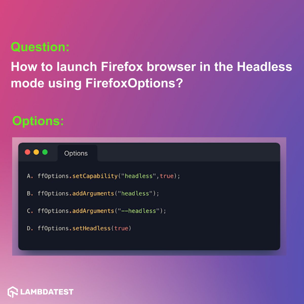 lambdatesting's tweet image. Here is the next question in the #LambdaTestCodingChallenge series🚀
𝗖𝗵𝗮𝗹𝗹𝗲𝗻𝗴𝗲 𝟬𝟲 (𝗙𝗲𝗯𝗿𝘂𝗮𝗿𝘆𝟮𝟮) 📅
#CodeFestFeb2022