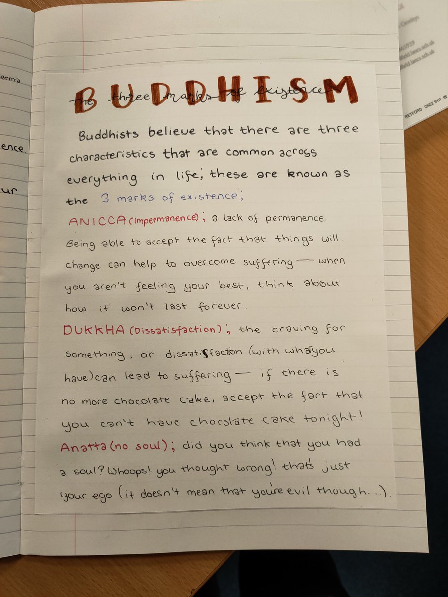 millfieldsoc's tweet image. Year 7 home learning on the 3 marks of existence. Students rose to the challenge!
@Millfieldhighsc