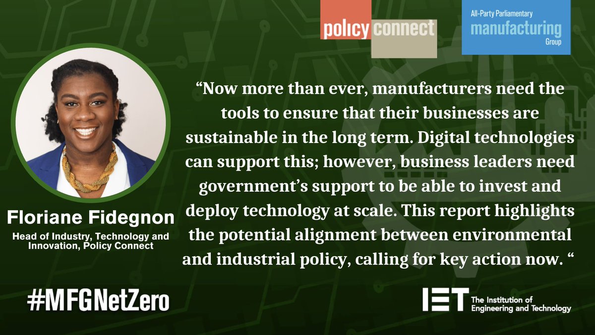 All-Party Parliamentary Manufacturing Group (@theapmg) on Twitter photo Launching Tomorrow: Delivering Net Zero Through Digital
"Now more than ever, manufacturers need the tools to ensure that their businesses are #Sustainable. #Digital technologies can support this; however business leaders need gov support." - Report author <a href="/florianefid/">Floriane</a> #MFGNetZero Launching Tomorrow: Delivering Net Zero Through Digital
"Now more than ever, manufacturers need the tools to ensure that their businesses are #Sustainable. #Digital technologies can support this; however business leaders need gov support." - Report author <a href="/florianefid/">Floriane</a> #MFGNetZero
