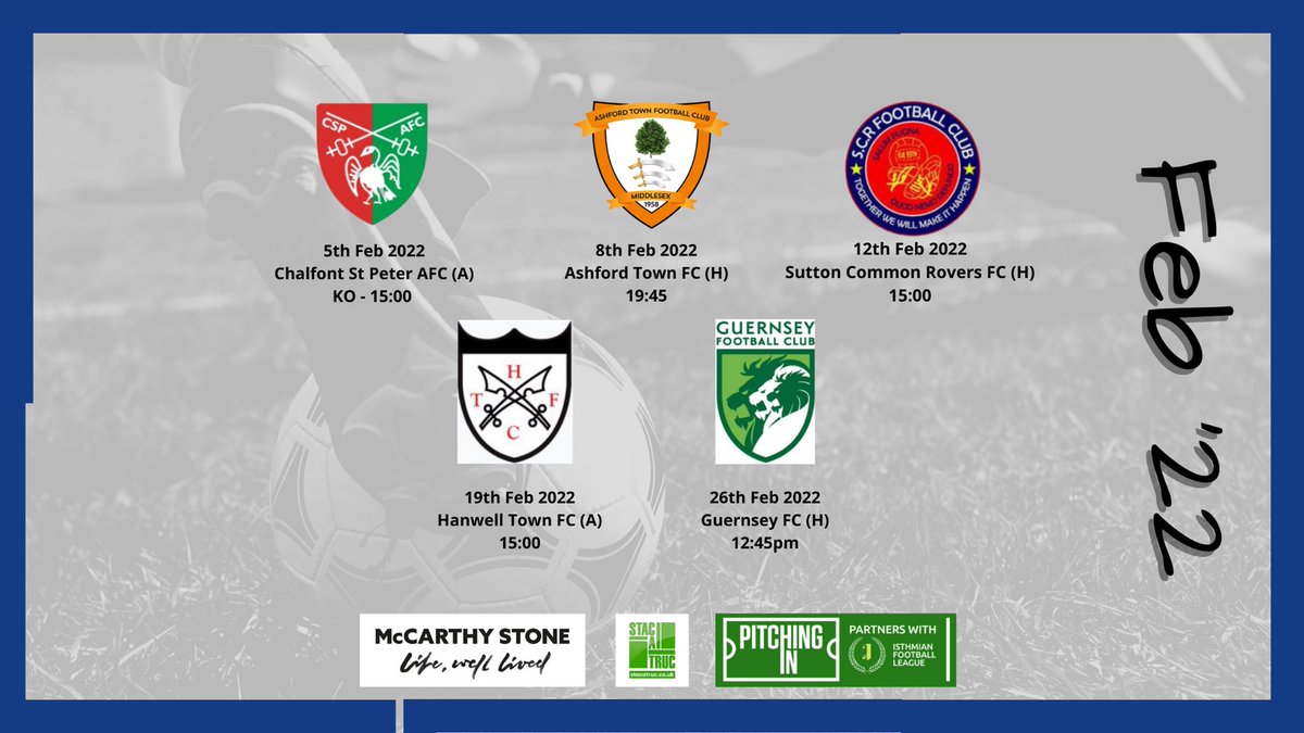 February Fixtures for the Kingfishers