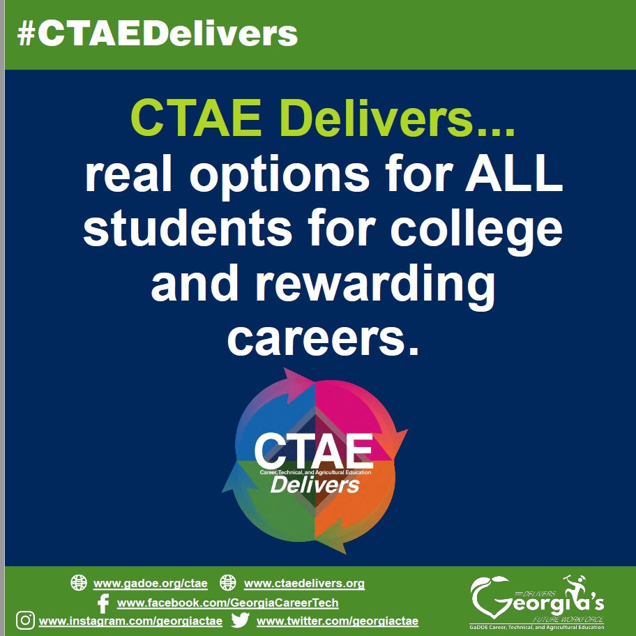 Join us as we celebrate Career and Technical Education Month. CTE Month is a public awareness campaign that takes place each Feb. to celebrate the value of CTE and the achievements and accomplishments of CTE programs across the country.

#CTAEMonth2022 #CTAEprepares #CTAEignites