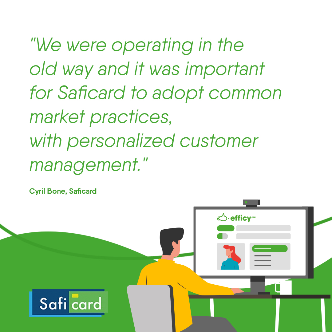 Efficy (@efficy_en) on Twitter photo Saficard used to operate the old-fashioned way, so it was important for them to adopt common market practices, with customized customer management. 
Need help improving your internal processes? Get started!
bit.ly/3oi1Del
#crm #customerrelations #management #Efficy Saficard used to operate the old-fashioned way, so it was important for them to adopt common market practices, with customized customer management. 
Need help improving your internal processes? Get started!
bit.ly/3oi1Del
#crm #customerrelations #management #Efficy