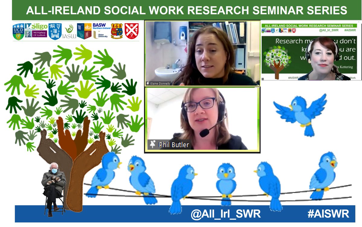 A few Thank Yous b4 #AISWR gets cracking on the next #LunchTimeSeminar. To our fantastic speakers on undertaking #PractitionerResearch @ElaineDonnelly_ @philbutlercross 🙏; Our host @sarahmdonnelly1 kept everythin moving & got us back to work on time 🙏& of course our audience 🙏