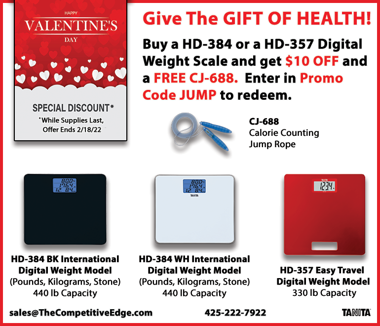 Happy Valentine’s Day from Tanita! Get the Gift of Health at The Competitive Edge.  Visit ecs.page.link/ELHBF for details.