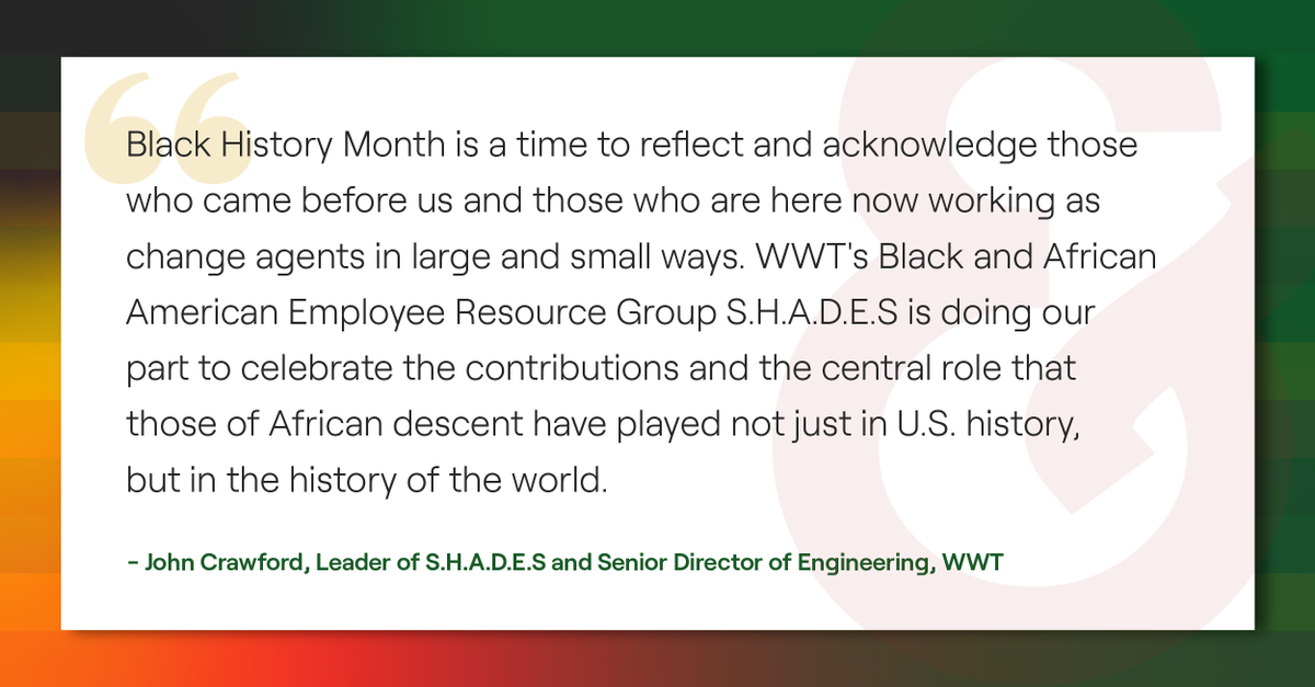 We look forward to celebrating #BlackHistoryMonth throughout February. Follow <a href="/wwt_life/">WWT Life</a> this month as we highlight prominent Black trailblazers and WWT employees, and foster a space for learning and reflection.