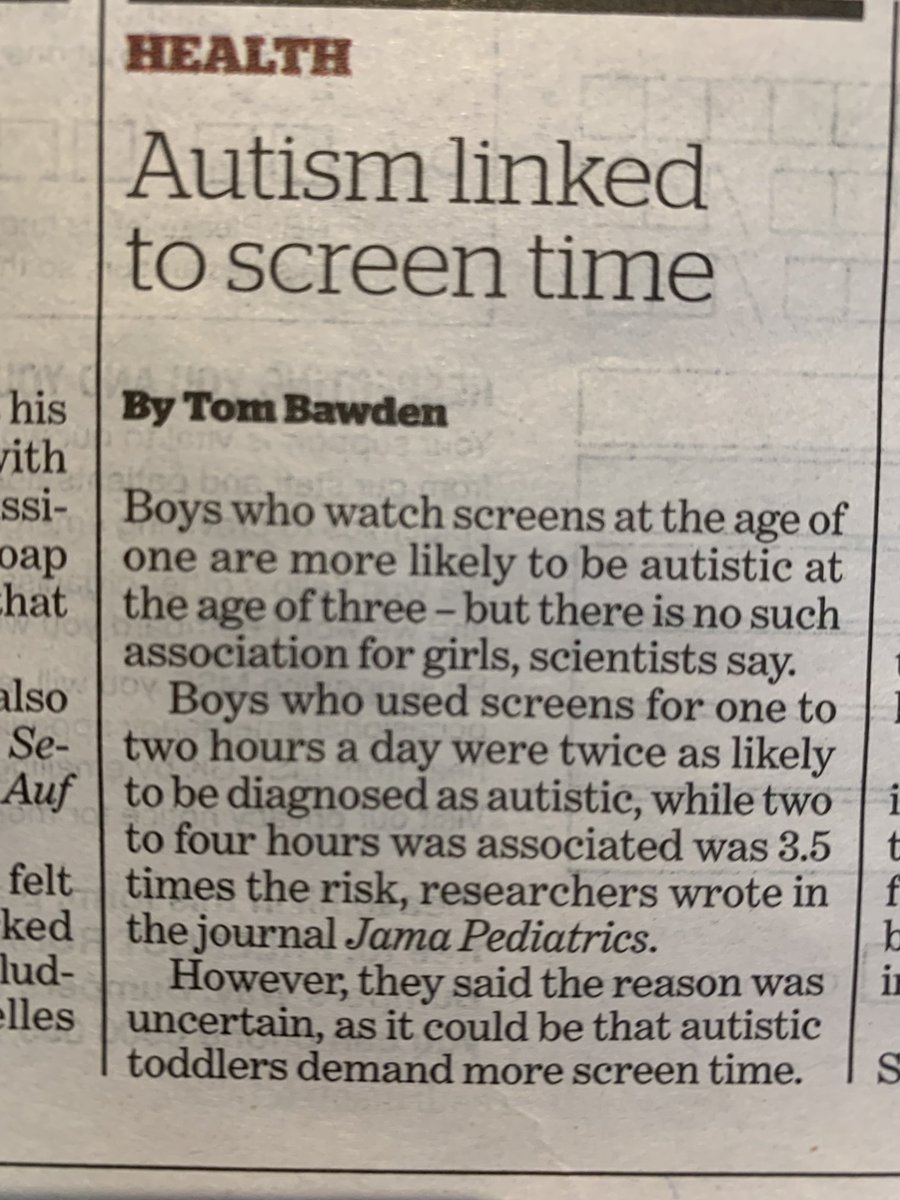 ⁦@DrGeoffBird⁩ would appreciate your insights on this? #autism
